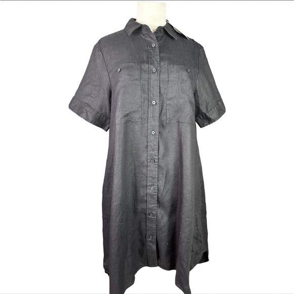 NWT Everlane Black The Daytripper Linen Shirt Dress With Pockets M - Picture 3 of 9
